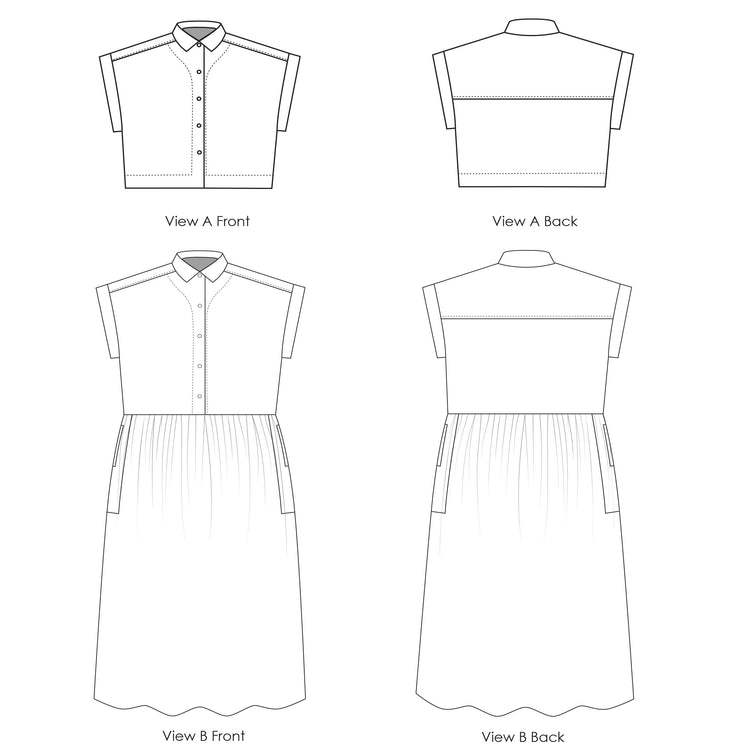 Waikerie Shirt and Dress 1 Sewing Pattern PDF